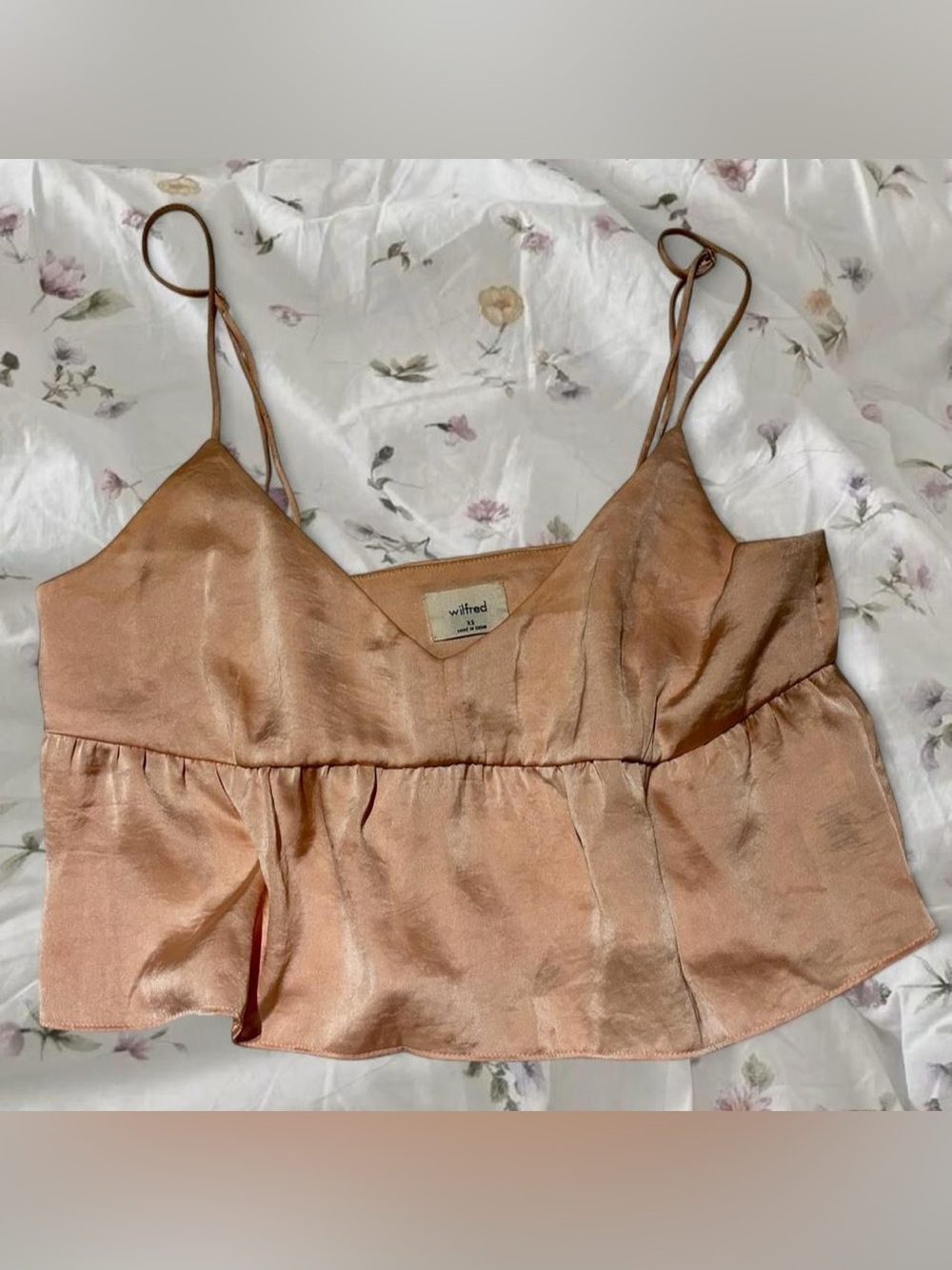 Wilfred Blush Pink Satin Cami Crop